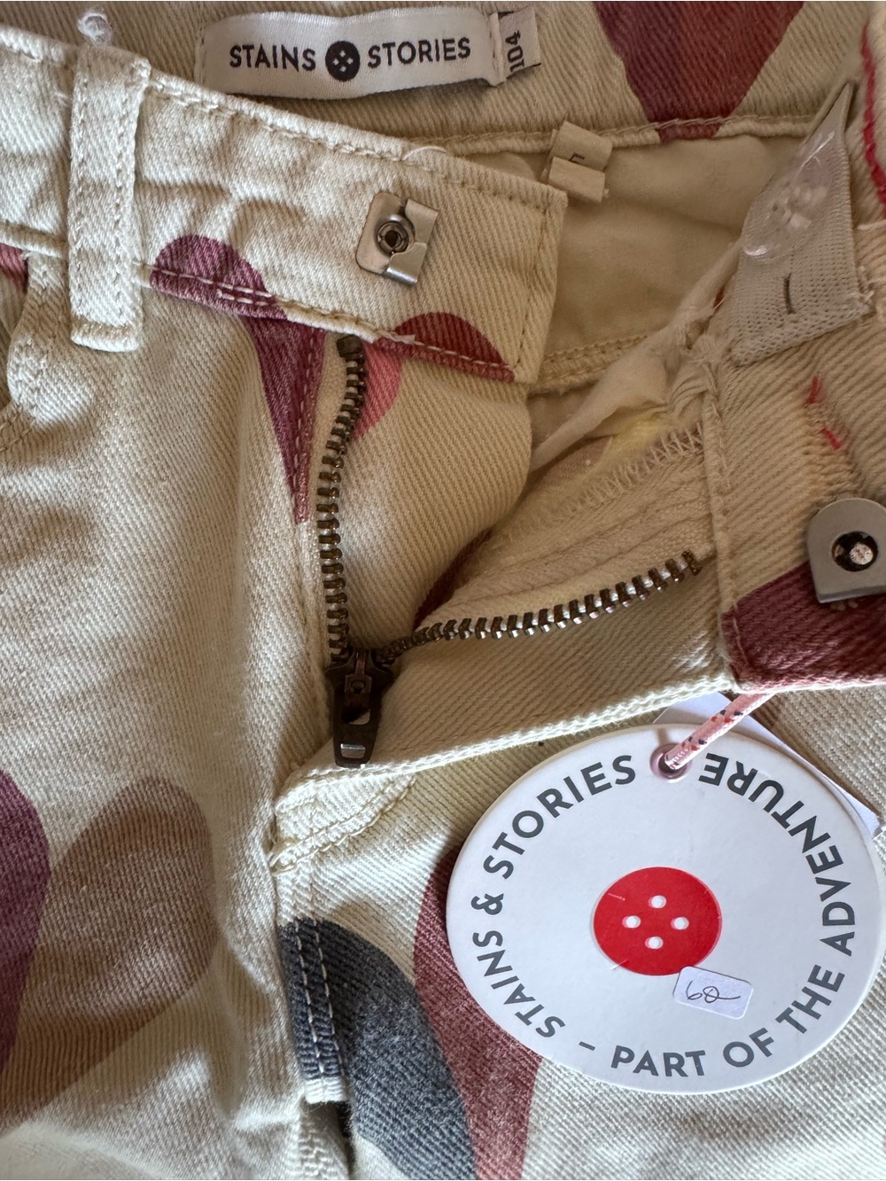 NWT Girls’ Stains & Stories Heart Print Denim Pants - Sz. 104 (4) - Picture 9 of 11
